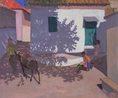 Grüne Tür und Schatten, Lesbos, 1996 von Andrew Macara